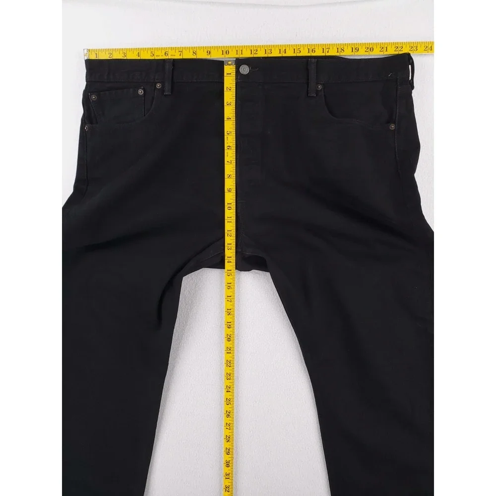Levis 501 Jeans Mens 44x32 Black Original‎ Straight Button Fly Heavy Denim Pants